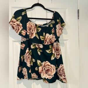 Floral Ruffle Sleeve Top